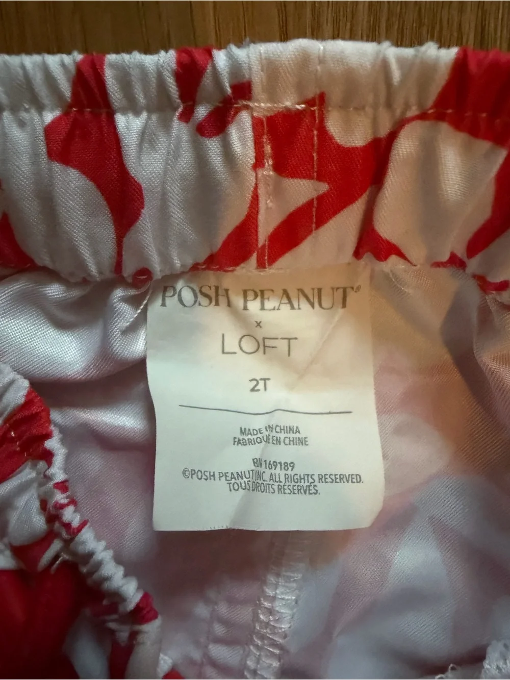 LOFT x Posh Peanut Red and White Floral Elastic-Toddler Board Shorts